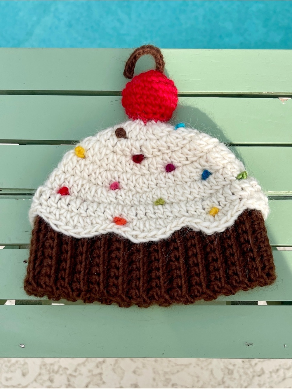 Kids Brown & Cream Cupcake crochet baby hat newborn hat